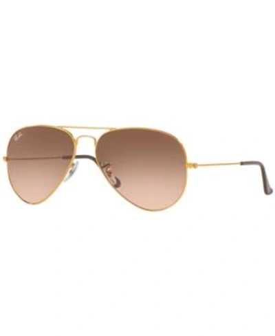 Shop Ray Ban Ray-ban Original Aviator Sunglasses, Rb3025 58 In Bronze Shiny/pink Gradient