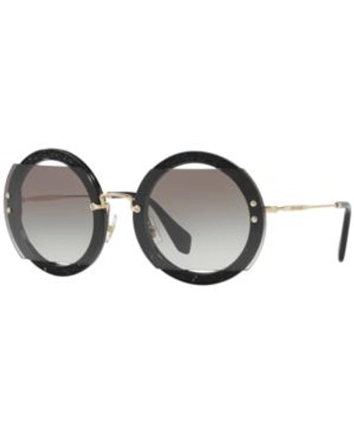 Shop Miu Miu Sunglasses, Mu 06ss In Black/grey Gradient