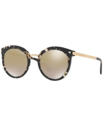 Shop Dolce & Gabbana Sunglasses, Dg4268 In Black/brown Gradient Mirror