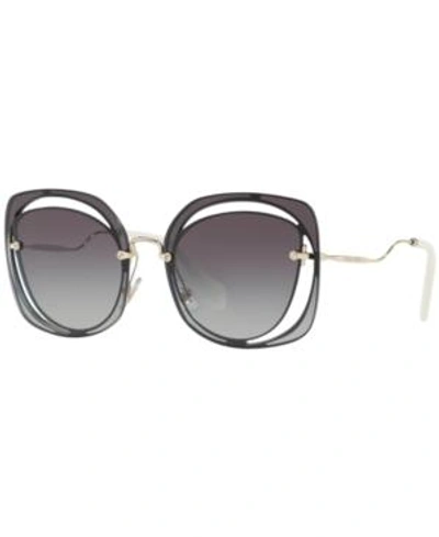 Shop Miu Miu Sunglasses, Mu 54ss In Blue/grey Gradient