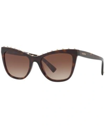 Shop Valentino Sunglasses, Va4022 In Brown/brown Gradient