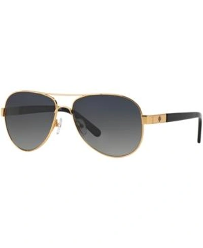 Shop Tory Burch Sunglasses, Ty6010 In Gold/grey
