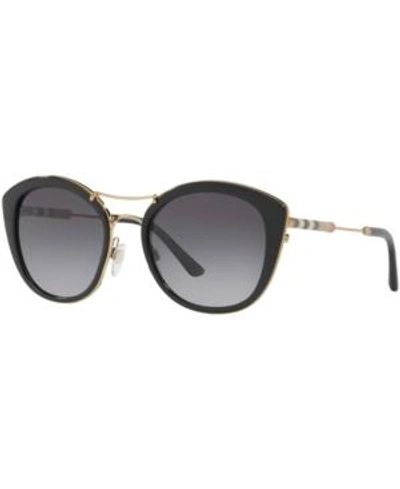 Shop Burberry Polarized Sunglasses, Be4251q In Black/grey Grad Polar