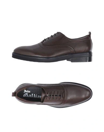 Shop John Galliano Laced Shoes In Dark Brown