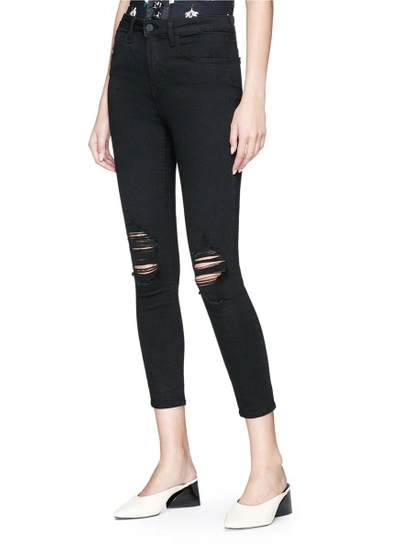 Shop L Agence 'margot' Distressed Cropped Skinny Jeans