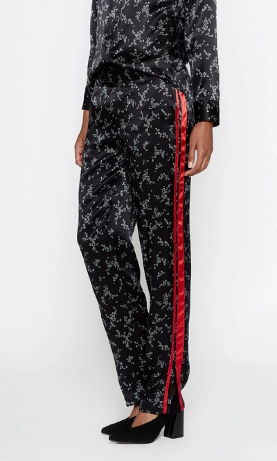 Shop Equipment Florence Silk Trouser In True Black Bright White Floral