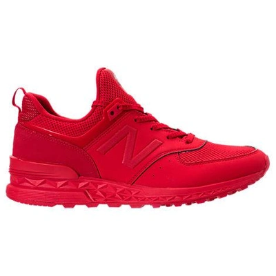 Shop New Balance Men's 574 Sport Synthetic Casual Shoes, Red