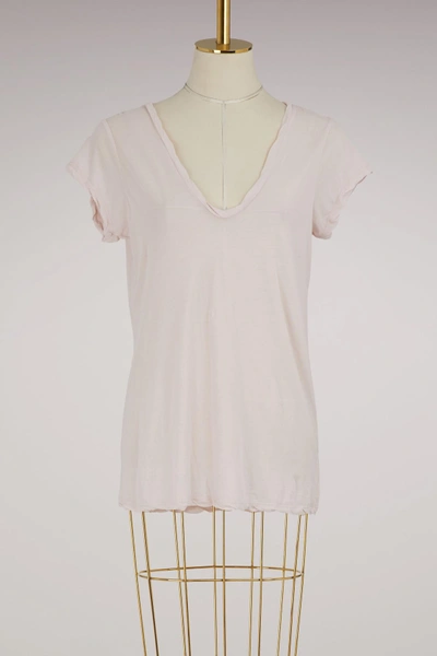 Shop James Perse V-neck Cotton T-shirt In Ballerina