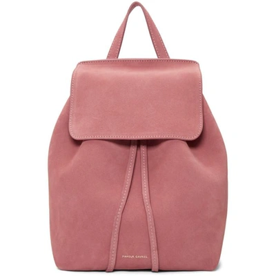 Shop Mansur Gavriel Pink Suede Mini Backpack