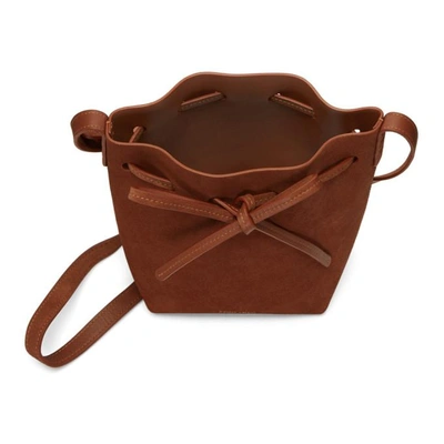 Shop Mansur Gavriel Red Suede Mini Mini Bucket Bag In Brick