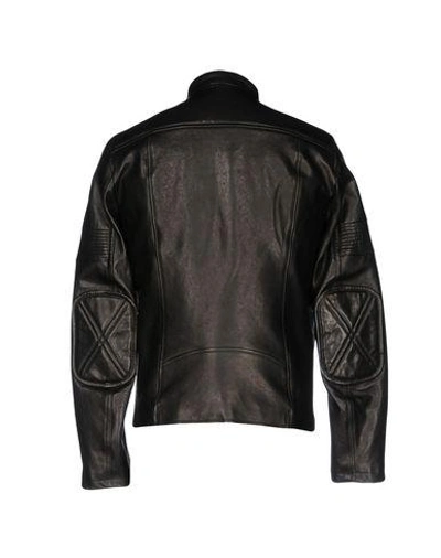 Shop Diesel Black Gold Biker Jacket In Black