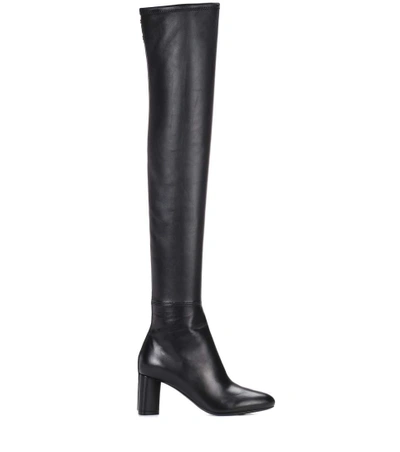 Shop Tom Ford Over-the-knee Leather Boots In Llack