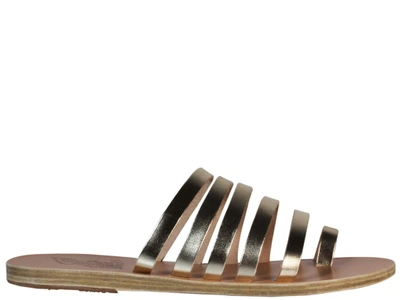 Shop Ancient Greek Sandals Platinum Niki Low Sandals In Gold