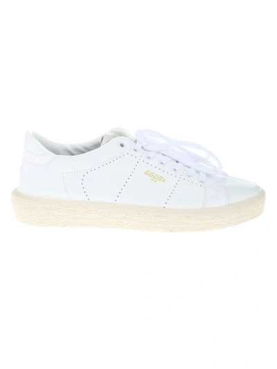 Shop Golden Goose Tennis Sneakers In White