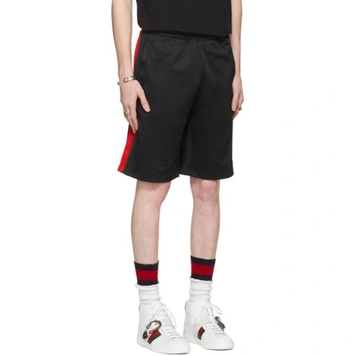 Shop Gucci Black Web Detail Shorts