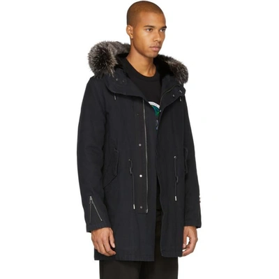 YVES SALOMON BLACK FUR-LINED PARKA