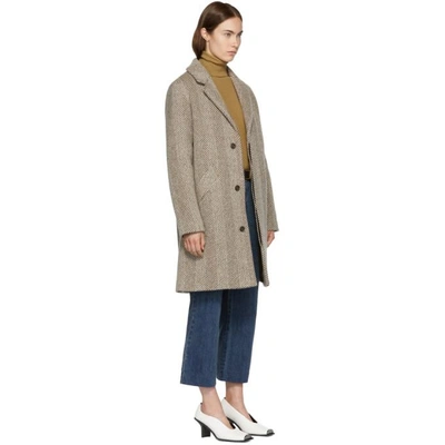 Shop Apc Brown & Ivory Silvana Coat