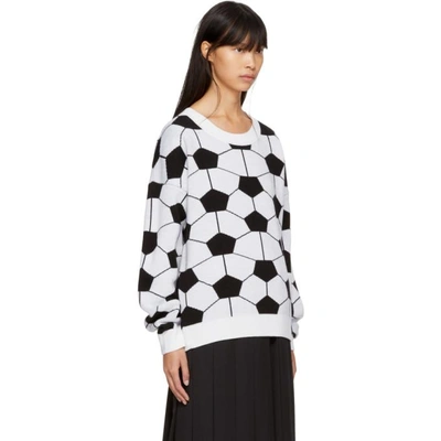 Shop Gosha Rubchinskiy White And Black Hexagon Crewneck Sweater