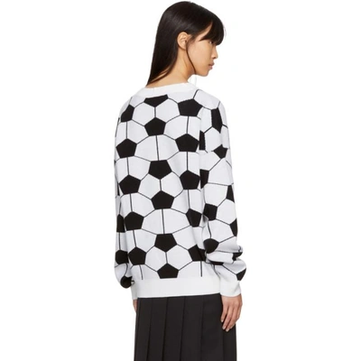 Shop Gosha Rubchinskiy White And Black Hexagon Crewneck Sweater