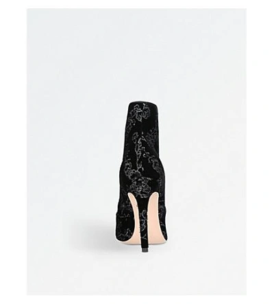 Shop Gianvito Rossi Empress Velvet Ankle Boots In Blk/other