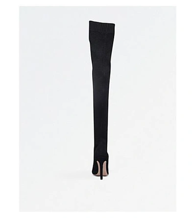 Shop Gianvito Rossi Fiona Bouclé Over-the-knee Boots In Black