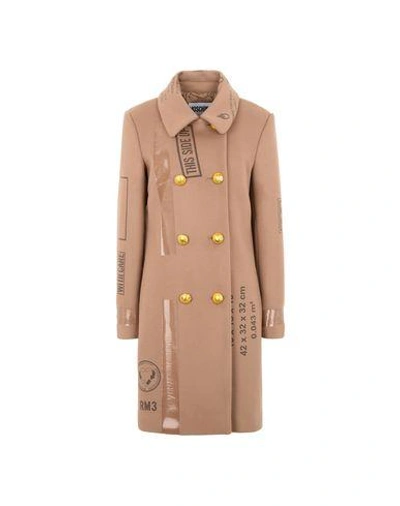 Shop Moschino Coats In Light Brown