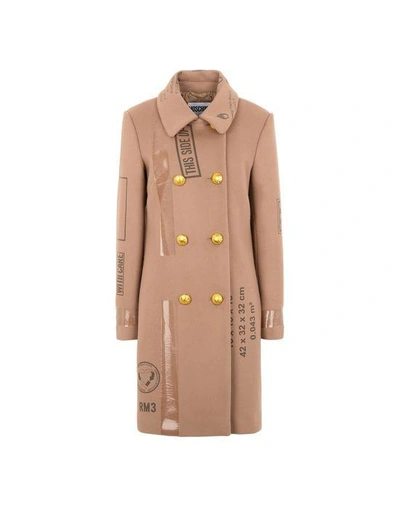 Shop Moschino Coats In Light Brown