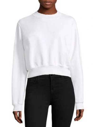 Shop Cotton Citizen Milan Crop Sweatshirt In Bone