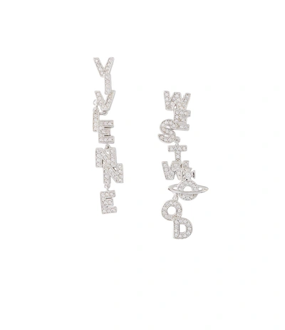 Shop Vivienne Westwood Soho Small Earrings In White Cubic Zirconia