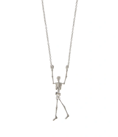 Shop Vivienne Westwood Skeleton Long Necklace In Black Enamel