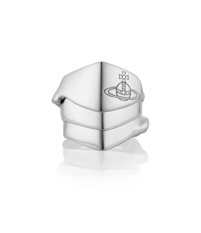 Shop Vivienne Westwood Anglomania Silver Knuckleduster Ring Size Xs