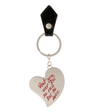 Shop Vivienne Westwood Anglomania Heart Key Ring 390070 Black Size H 7cm X W 6.5cm