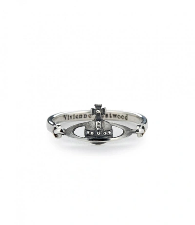 Shop Vivienne Westwood Vendome Ring Oxidized Silver Size Xs