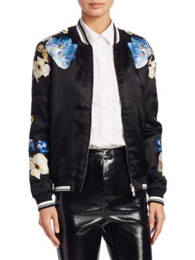 3.1 Phillip Lim Floral Bomber Jacket In Black | ModeSens