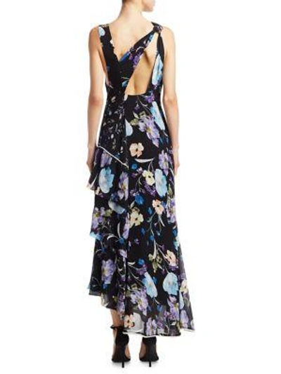 Shop 3.1 Phillip Lim / フィリップ リム Tiered Floral Silk Maxi Dress In Black Multi