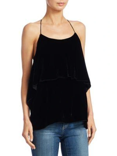 Shop Alice And Olivia Marybeth Layered Ruffle Top In Black