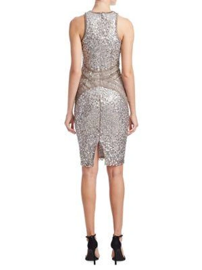 Shop Rachel Gilbert Renee Sequin Embellished Dress In Silver