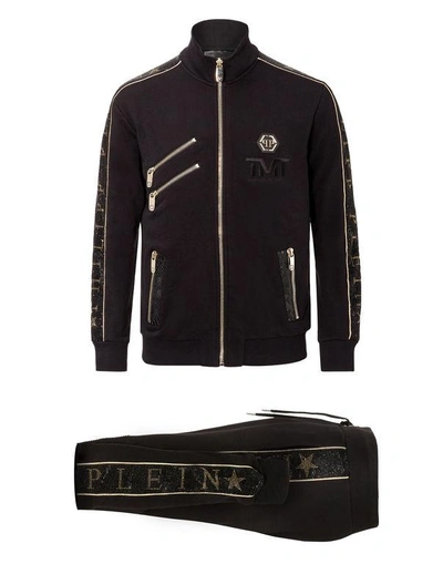 Shop Philipp Plein Hoodie/trousers "money Mayweather" In Black