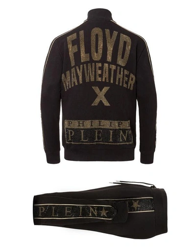 Shop Philipp Plein Hoodie/trousers "money Mayweather" In Black