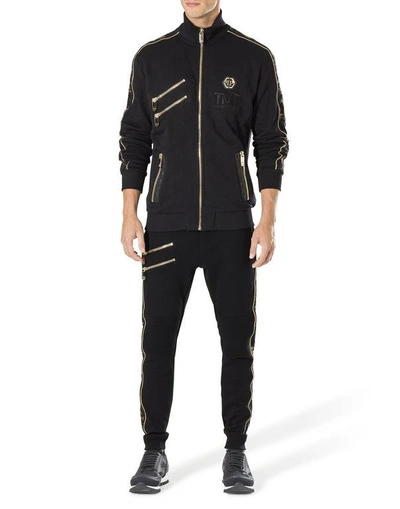 Shop Philipp Plein Hoodie/trousers "money Mayweather" In Black