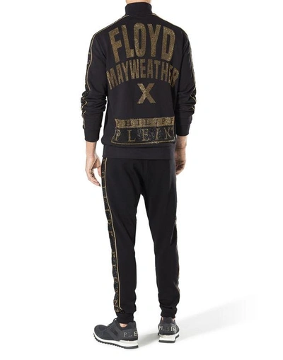 Shop Philipp Plein Hoodie/trousers "money Mayweather" In Black