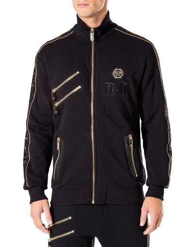 Shop Philipp Plein Hoodie/trousers "money Mayweather" In Black