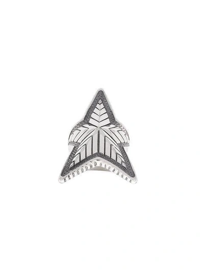 Shop Cody Sanderson Engraved Star Ring In Metallic