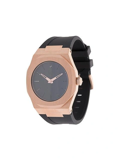 Shop D1 Milano Rose Gold Ultra Thin 41.5mm In Black