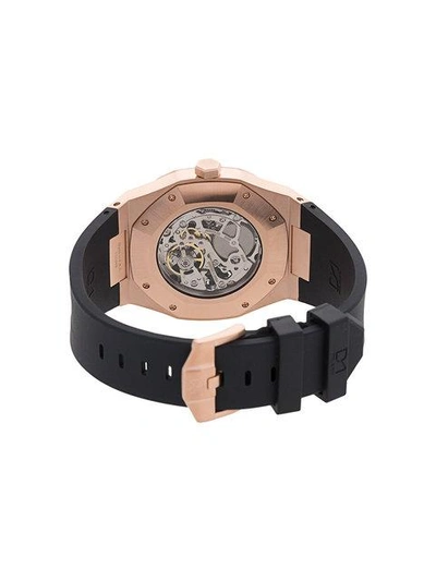 Shop D1 Milano Rose Gold Ultra Thin 41.5mm In Black