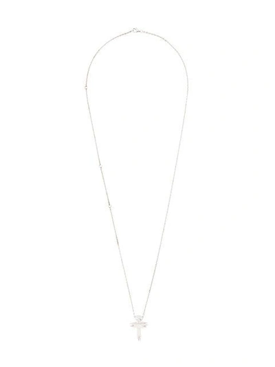 Shop Kasun London Cross Pendant Necklace In Metallic