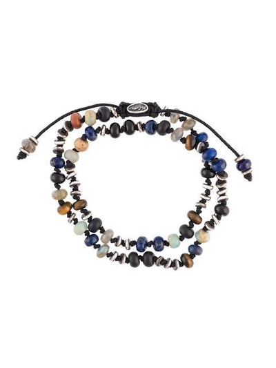 Shop M. Cohen 'two-layer Templar Gems' Bracelet - Black