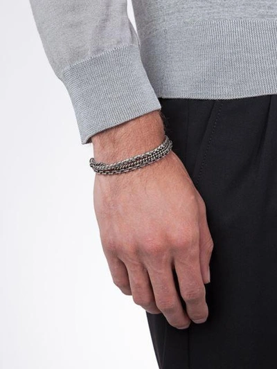 Shop M Cohen Braided Chain Bracelet In Metallic