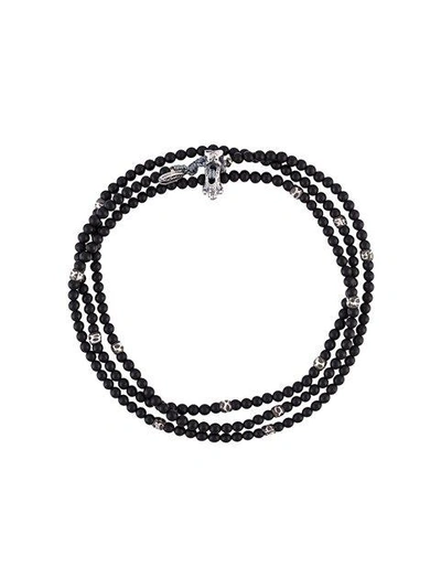 Shop M Cohen Beaded Wrap Bracelet In Black