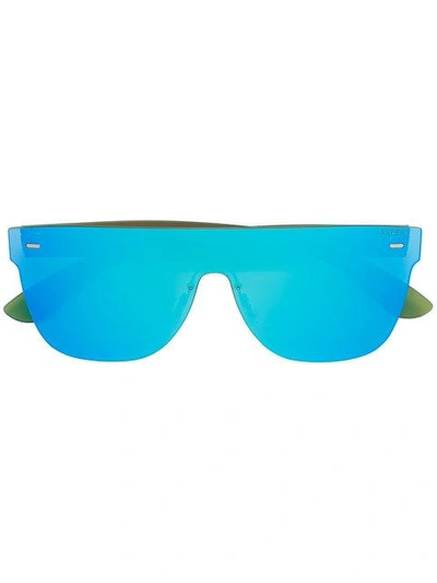 Shop Retrosuperfuture Flat Sunglasses In Blue